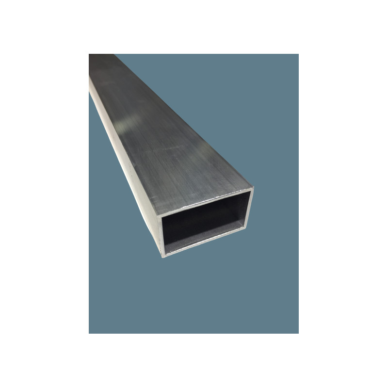 Tube alu rectangle - Aluminium 6060 brut - 1 à 3 mètres Longueur