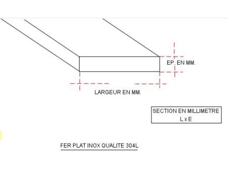 FER PLAT INOX 30 X 10 QUALITE 304L