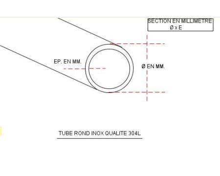 TUBE INOX ROND Ø 42.4 X 2 QUALITE DECO 304L