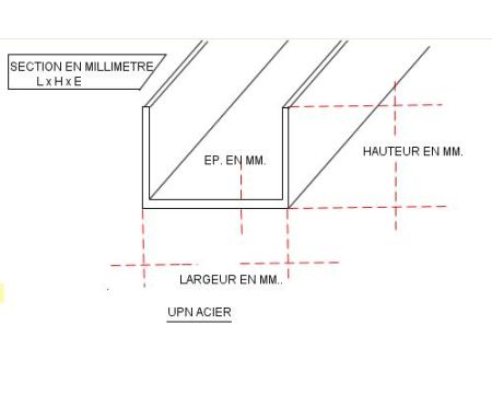 U P.A.F. 50 X 50 X 50 X 3 ACIER NOIR