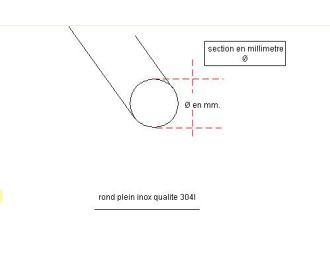 FER ROND INOX PLEIN ETIRE Ø 35 MM QUALITE 304L