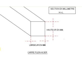 FER CARRE PLEIN INOX ETIRE 16 X 16 QUALITE 304L