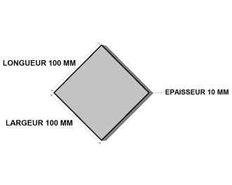 Platine acier 100x100x10 sans percage